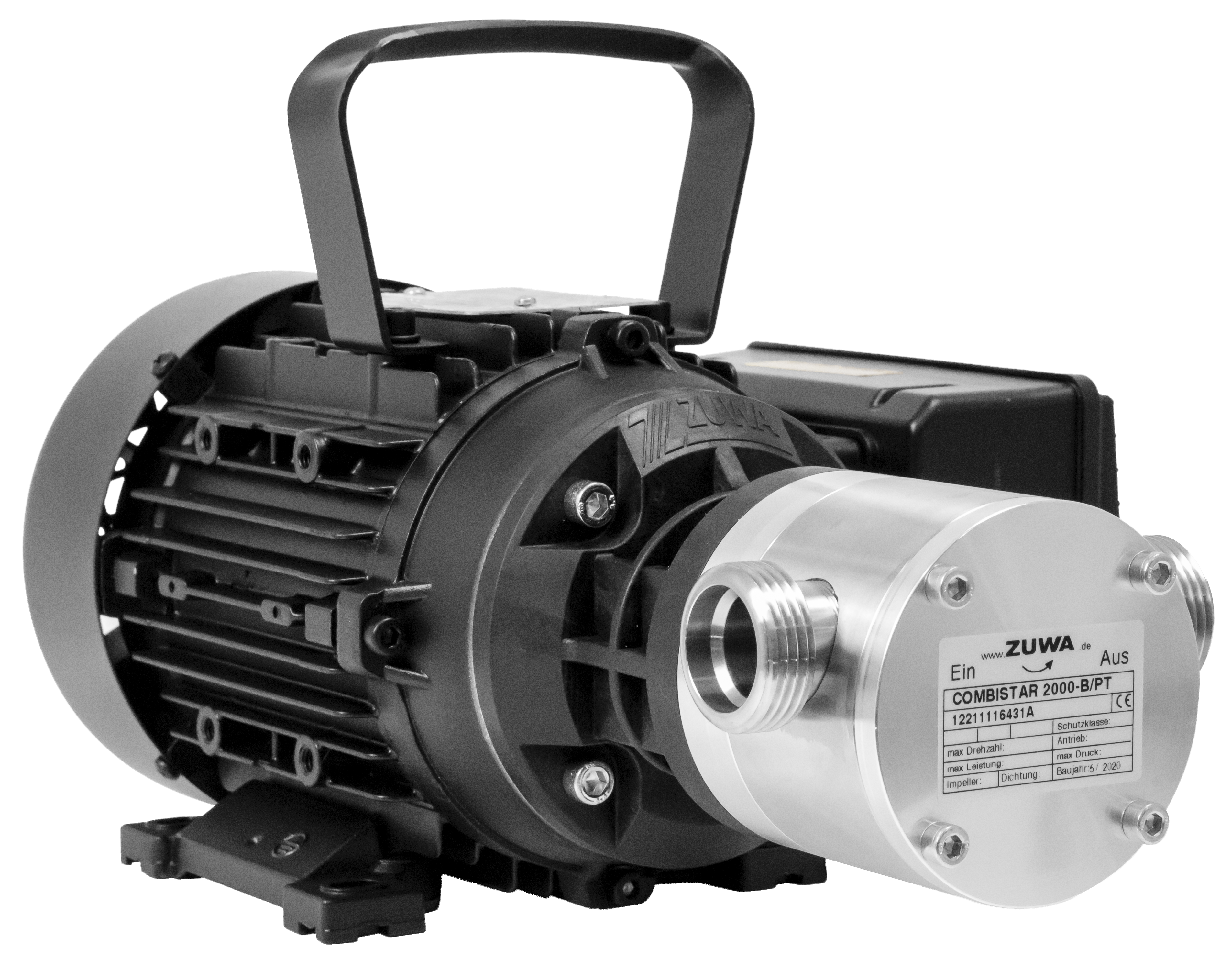 Impellerpumpe mit Motor, Kabel und Stecker